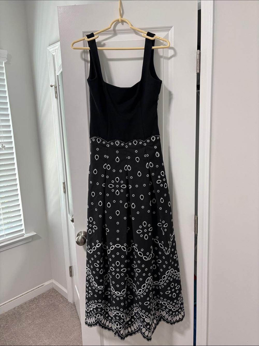 Maeve Black Maxi Dress with White Bandana Motif